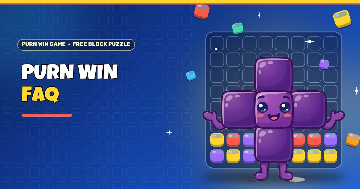 Violet T-shaped block buddy shrugging for the Purn Win Game FAQ