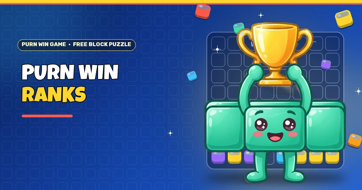 Mint bar block buddy lifting a trophy for the Purn Win Game ranks